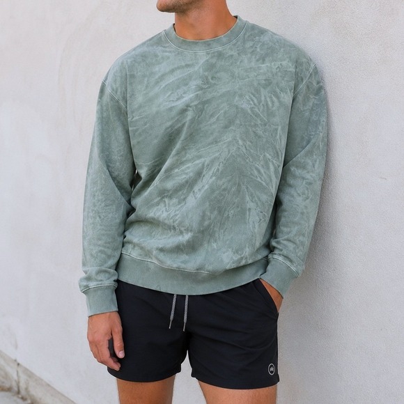 chubbies Other - Chubbies The Marshland Pebble Wash Comfort Crewneck Sweatshirt Green Mens Medium